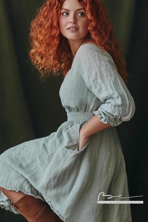 Nighttime Portrait of a Redhead in Eco-friendly Fashion Adventure